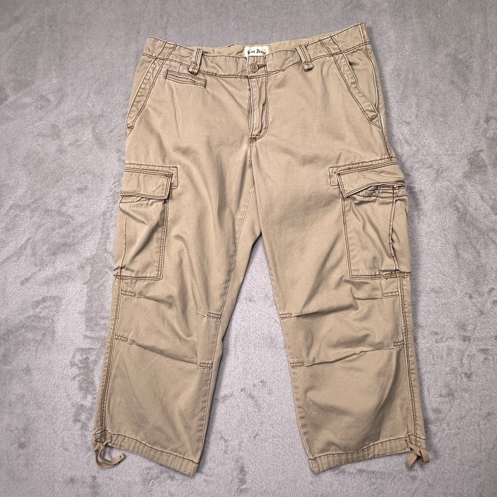 Y2K Utility Cargo Capris Polo Jeans Ralph Lauren Womens 10 Beige Streetwear